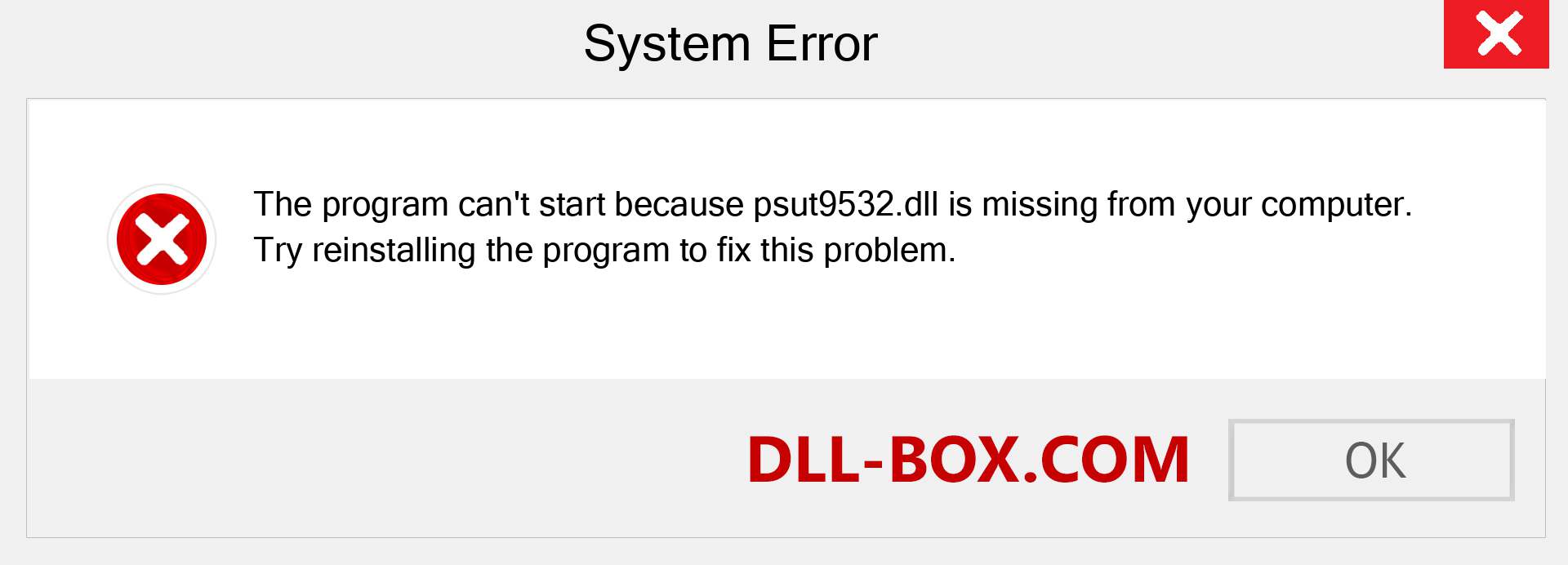  psut9532.dll file is missing?. Download for Windows 7, 8, 10 - Fix  psut9532 dll Missing Error on Windows, photos, images